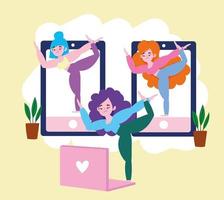 grupo de yoga online vector