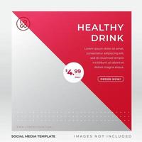 healthy juice drink banner for social media vector