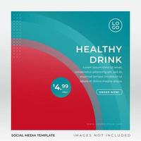 healthy juice drink banner for social media vector