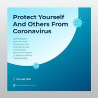 corona virus banner for social media post template vector