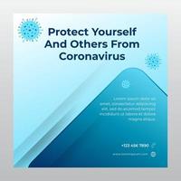 corona virus banner for social media post template vector