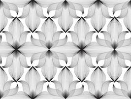 patrón de línea floral transparente abstracto. adorno de línea árabe con formas de flores. patrón de mosaico de oriente floral con líneas negras. adorno asiático. remolino geométrico doodle textura vector