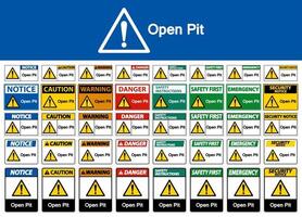 Open Pit Sign Isolate On White Background,Vector Illustration EPS.10 vector