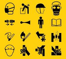 Warning signs,industrial hazards icon labels Sign Isolated on White Background,Vector Illustration vector