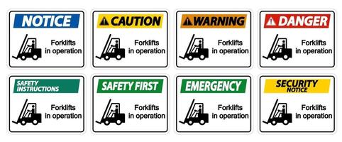 forklifts in operation Symbol Sign Isolate on transparent Background,Vector Illustration vector