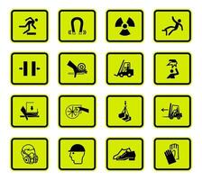 Warning Hazard Symbols labels Sign Isolated on White Background,Vector Illustration vector