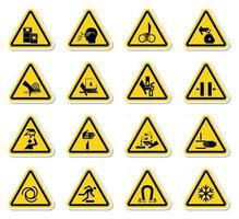 Warning Hazard Symbols labels Sign Isolate on White Background,Vector Illustration vector