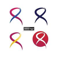 aids ribbon logo and world aids day vector design