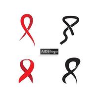 aids ribbon logo and world aids day vector design