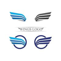 Falcon wings eagle icon set Logo Template vector