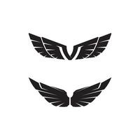 Falcon wings eagle icon set Logo Template vector