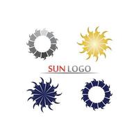 sol, vector, ilustración, icono, amanecer, paisaje, y, exterior, logotipo, empresa / negocio vector