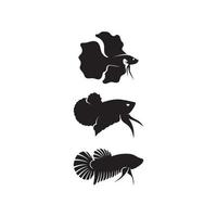 Fish animal aquatic logo beta fish design vector and illustration