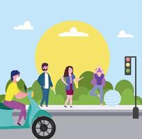 people urban activities vector