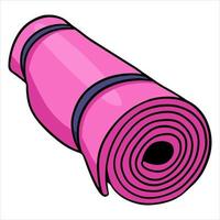 Yoga mats. Fitness. Fitness and yoga mat. Physical exercises. Cartoon style. vector