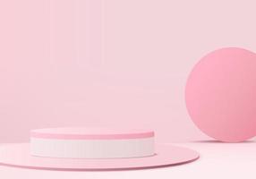 Minimal pink podium and scene with 3d render vector in abstract abackground composition, 3d illustration mock up scene geometry shape platform forms for product display. stage for product in modern.