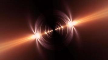Glow golden star flare light tunnel rotation loop video