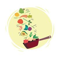 falling healthy food vector