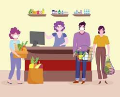 grocery shop people vector