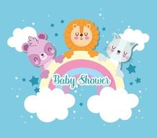 baby shower animals vector