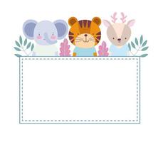 cute animals banner vector