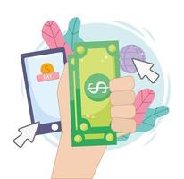 online payment smartphone vector