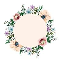 floral watercolor wreath vector