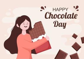 feliz día del chocolate celebración vector ilustración