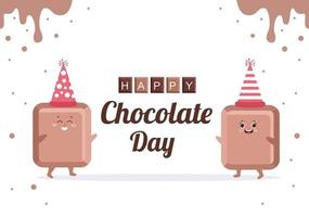 feliz día del chocolate celebración vector ilustración