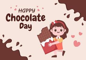 feliz día del chocolate celebración vector ilustración