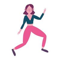 girl exercise sportive vector