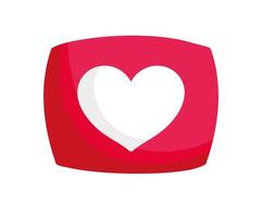 love heart button vector