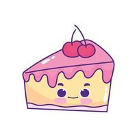 cute slice cake vector