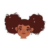 graceful afro girl character on white background vector