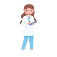 female physician writen report medical design vector