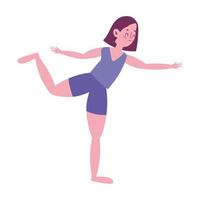 girl practicing exercise vector