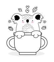 koala en taza vector