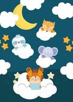 cute animals background vector