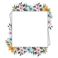 watercolor floral frame vector