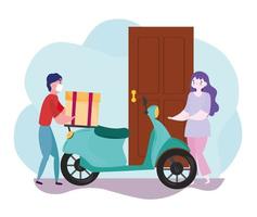 delivery man parcel vector