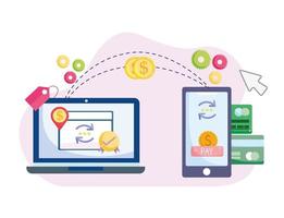 online payment transaction vector