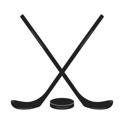 Hockey stick and puck icon circle Royalty Free Vector Image