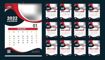 Wall Calendar 2022 Template Design Idea, Calendar 2022 vector