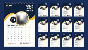 Wall Calendar 2022 Template Design Idea, Calendar 2022 vector