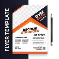 Free Gym fitness poster flyer pamphlet brochure cover design layout space for photo background, vector illustration template in A4 size