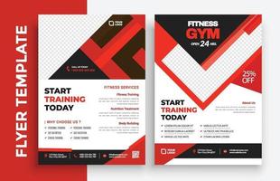 Free Gym fitness poster flyer pamphlet brochure cover design layout space for photo background, vector illustration template in A4 size