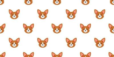 Cartoon character corgi dog face seamless pattern background
