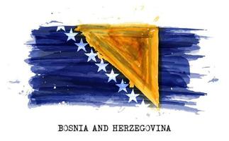 Bandera de acuarela realista de bosnia y herzegovina. vector.