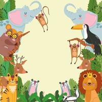 Cute Animals Jungle vector