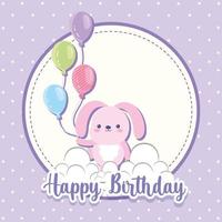 Birthday cute bunny vector